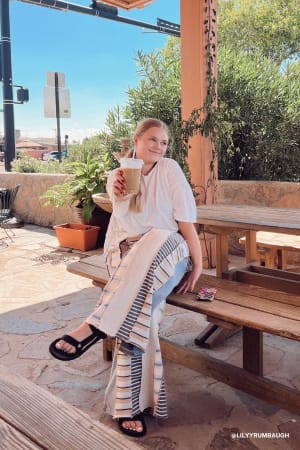 Eclectic Stripes Wide Leg Pants: undefined