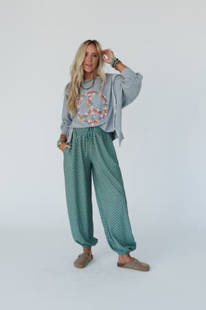 mystic-mirage-printed-joggers-teal/Teal