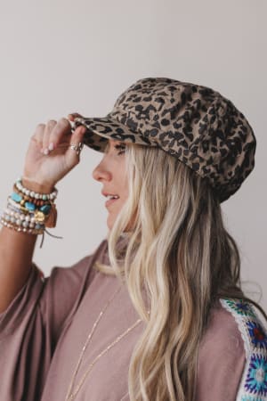 Carmela Leopard Print Hat: undefined