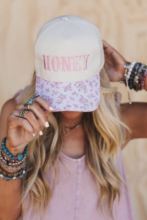 Honey Flower Trucker Hat: undefined