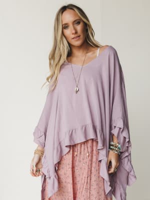 the-nest-let-me-ruffled-poncho-top-pale-plum/Pale Plum