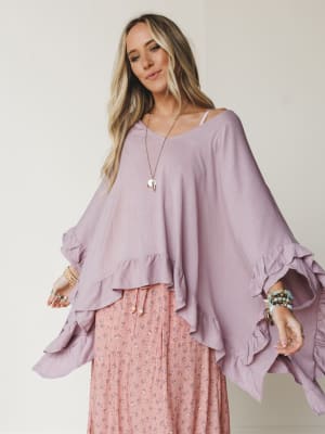 the-nest-let-me-ruffled-poncho-top-pale-plum/Pale Plum
