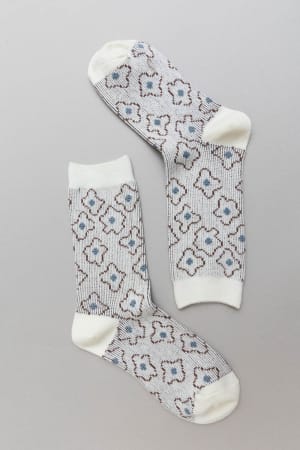 retro-bloom-socks-ivory/Ivory
