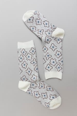 retro-bloom-socks-ivory/Ivory
