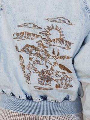 Beauty of the West Embroidered Jacket - Light Wash L / Light Wash