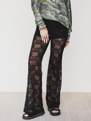 All In Time Lace Pants - Black L / Black