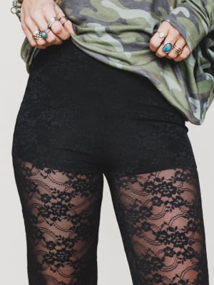 All In Time Lace Pants - Black L / Black
