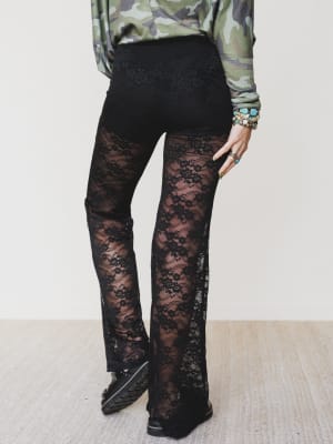 All In Time Lace Pants - Black L / Black