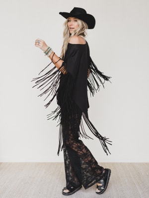 All In Time Lace Pants - Black L / Black