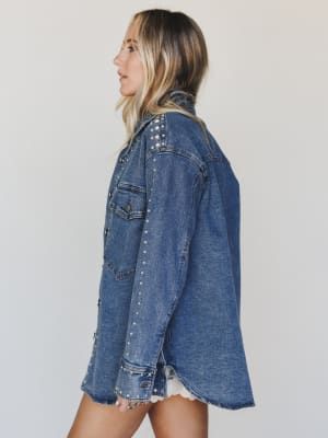 This is it Studded Jacket - Medium Wash L / Medium Wash