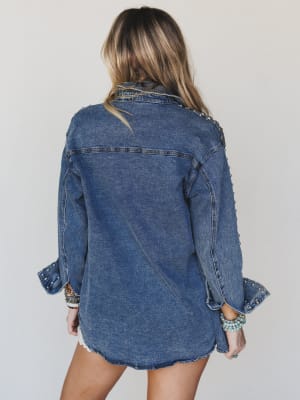 This is it Studded Jacket - Medium Wash L / Medium Wash
