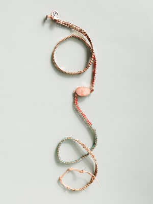 On The Horizon Wrap Bracelet - Coral Multi OS / Coral Multi