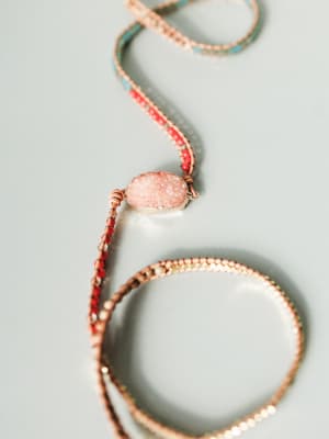 On The Horizon Wrap Bracelet - Coral Multi OS / Coral Multi