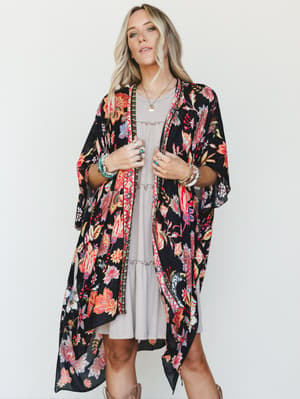 Floral Desert Kimono: undefined
