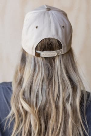 back view of Mama & Mini Baseball Hat Bundle in Beige from 3BN
