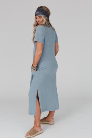 easy-days-maxi-slit-tee-dress-slate/Slate