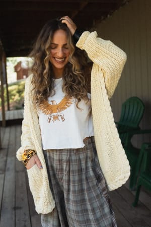 Sweet Melody Chunky Knit Cardigan: undefined