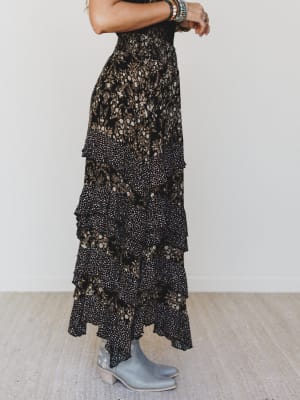 Garden of Flur Maxi Skirt - Black Multi L / Black Multi
