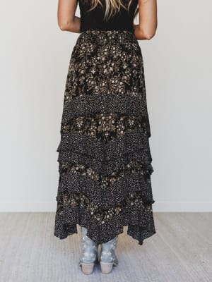 Garden of Flur Maxi Skirt - Black Multi L / Black Multi