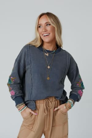 Floral Muse Embroidered Top: undefined