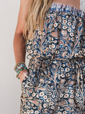 Lucia Mix Print Jumpsuit - Blue Multi L / Blue