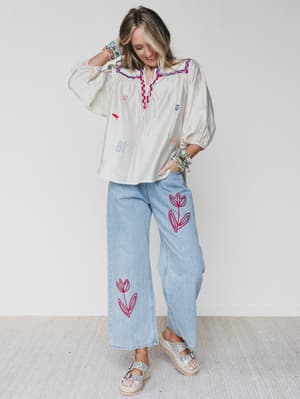 Spring is Here Blouse - Ivory L / Ivory