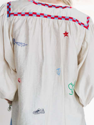 Spring is Here Blouse - Ivory L / Ivory