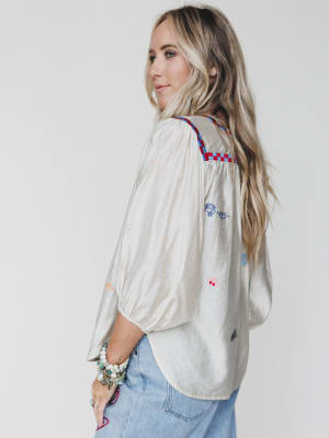 Spring is Here Blouse - Ivory L / Ivory