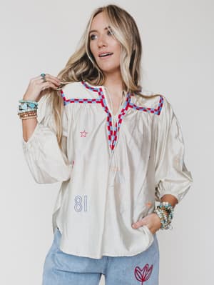 Spring is Here Blouse - Ivory L / Ivory