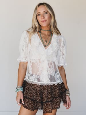 Lace Wonder Blouse - Ivory L / Ivory