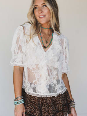 Lace Wonder Blouse - Ivory L / Ivory