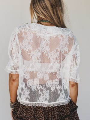 Lace Wonder Blouse - Ivory L / Ivory