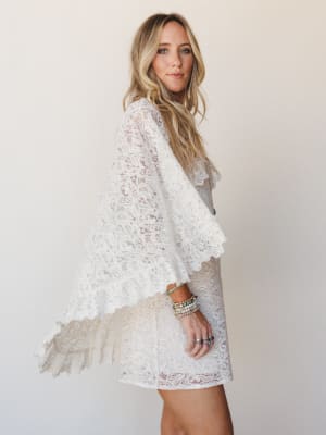 Tales of Love Lace Cape Dress: undefined