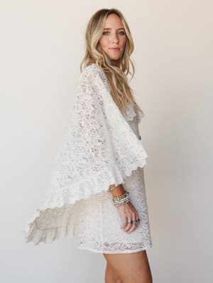Tales of Love Lace Cape Dress: undefined
