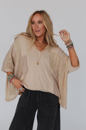 City Drifter Oversized Contrast Top: undefined