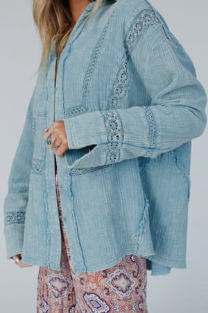 one-in-a-million-button-down-top-blue/Blue