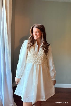 Sweet Edge Crochet Vest Tunic Dress: undefined