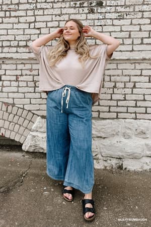 So Comfy Wide Leg Denim Pant: undefined