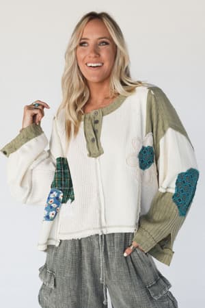 huxley-patchwork-top-cream/Cream