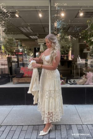 Lace Horizon Maxi Skirt: undefined