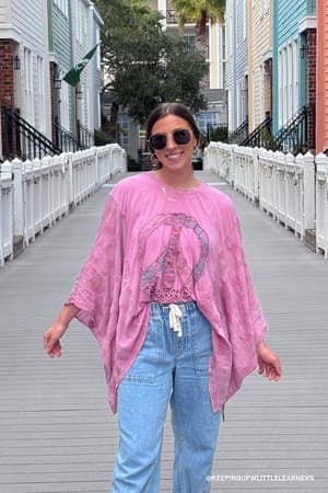 Peace Path Embroidered Top: undefined