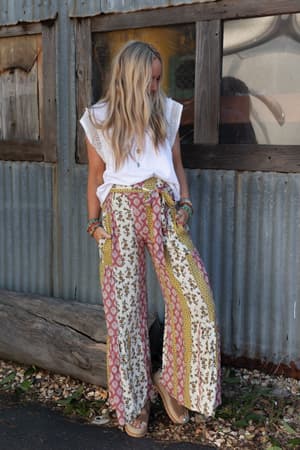 secret-admirer-printed-pants-patchwork-multi/Patchwork Multi