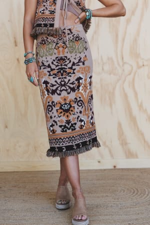 Desert Shine Fringe Skirt: undefined