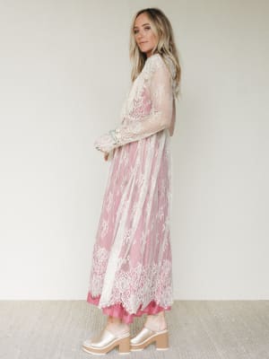 Love Letters Baroque Lace Duster - Cream L / Cream