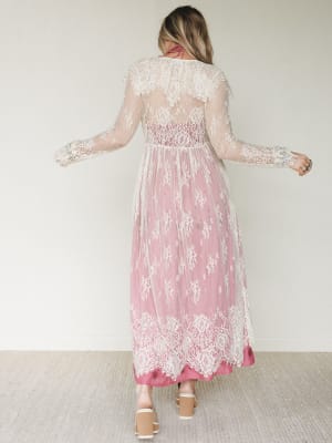 Love Letters Baroque Lace Duster - Cream L / Cream