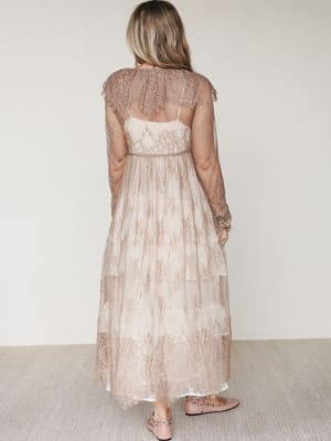 Love Letters Baroque Lace Duster - Taupe L / Taupe