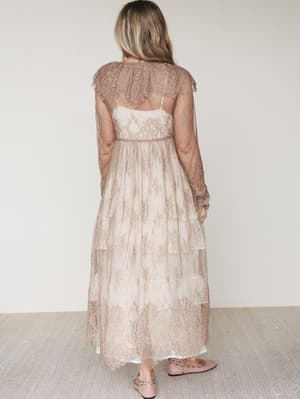 Love Letters Baroque Lace Duster - Taupe L / Taupe