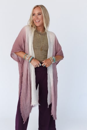 From Sea to Sea Ombre Kimono: undefined