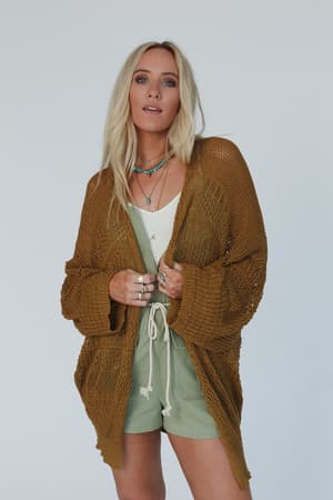 Brenden Knit Netted Cardigan: undefined