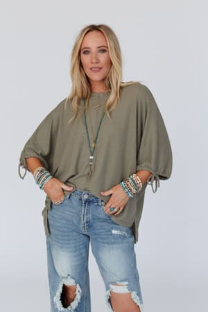 little-lark-puff-sleeve-tee-olive/Olive